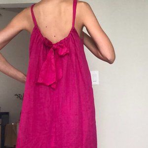 Banana Republic Fino Ramie Dress. Dark Magenta Maxi Dress.